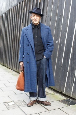 С чем носить длинное пальто в клетку