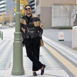 С чем носить шарф в клетку мужчине