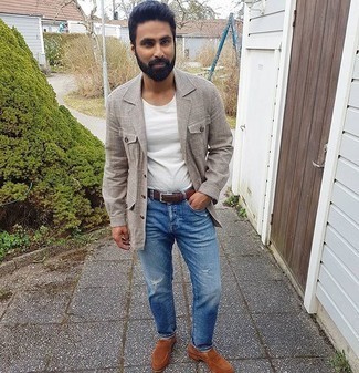 С чем носить куртку-рубашку в клетку мужчине