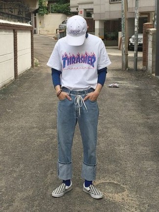 С чем носить слипоны в клетку мужчине