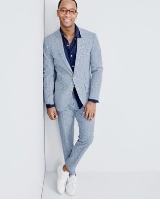 С чем носить костюм в клетку