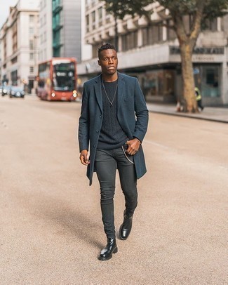 Как носить ботинки челси с вязаным свитером мужчине