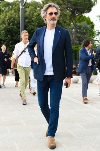 Как носить ботинки челси с двубортным пиджаком мужчине