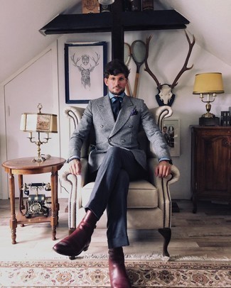 Как носить ботинки челси с двубортным пиджаком мужчине