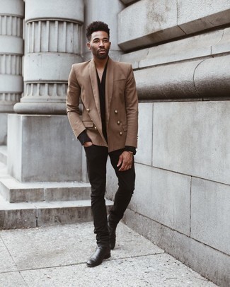 Как носить ботинки челси с двубортным пиджаком мужчине