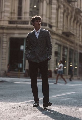 Как носить ботинки челси с двубортным пиджаком мужчине