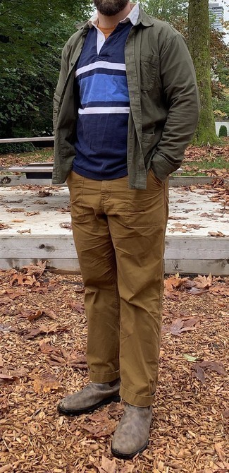 Как носить ботинки челси с футболкой-поло мужчине