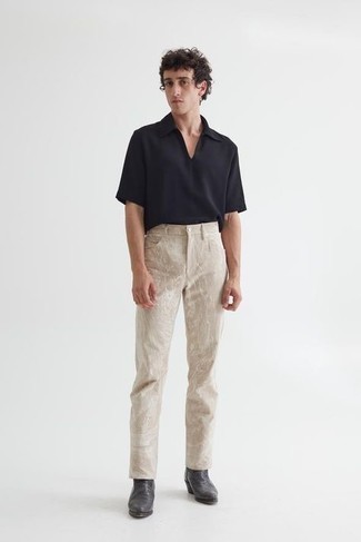 Как носить ботинки челси с футболкой-поло мужчине