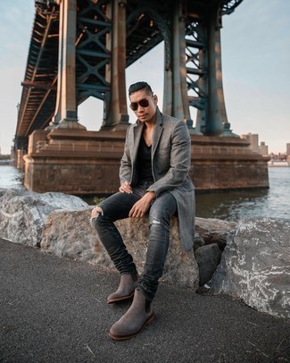 Как носить ботинки челси с майкой мужчине