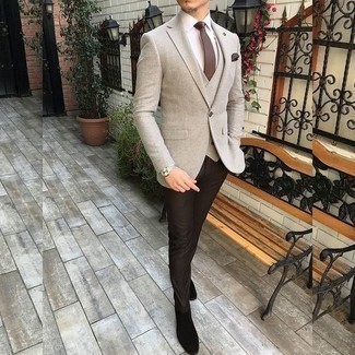 Как носить ботинки челси с жилетом