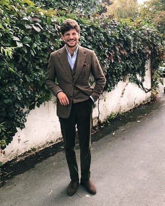 Как носить ботинки челси с жилетом