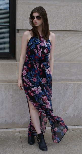 С чем носить шифоновое платье-макси