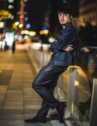 Как носить брюки чинос с джинсовой курткой