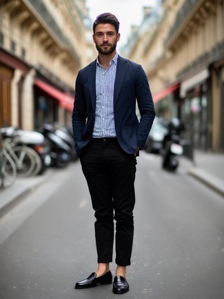 Как носить брюки чинос с лоферами