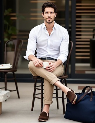 Как носить брюки чинос с лоферами