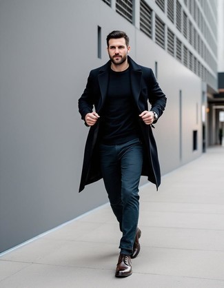 Как носить брюки чинос с длинным пальто