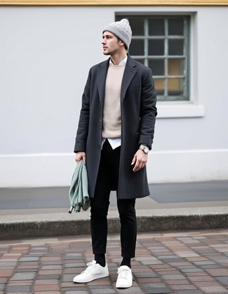 Как носить брюки чинос с длинным пальто