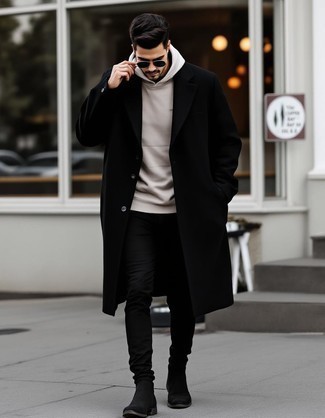 Как носить брюки чинос с длинным пальто