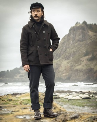 Как носить брюки чинос с полупальто