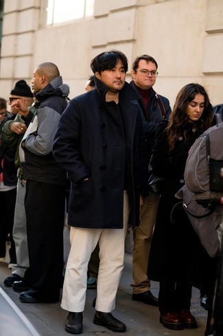 Как носить брюки чинос с полупальто