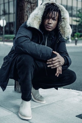 Как носить брюки чинос с свитером на молнии