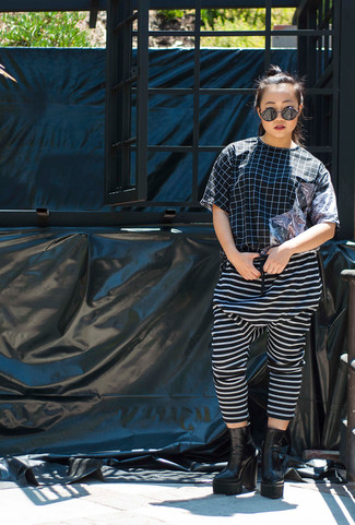 С чем носить кожаные массивные ботильоны