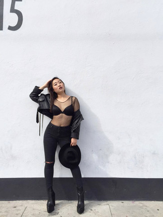 С чем носить кожаные массивные ботильоны