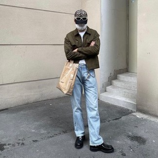 С чем носить кожаные массивные лоферы мужчине