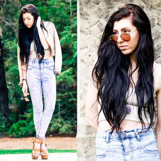 Как носить укороченный топ с косухой