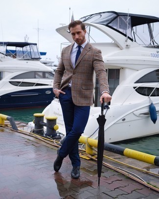 Какие броги носить с темно-коричневым пиджаком