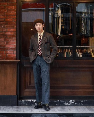 Какие туфли дерби носить с темно-коричневым пиджаком