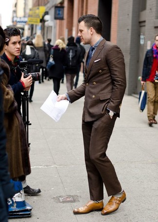 Какие монки носить с темно-коричневым пиджаком