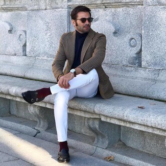 Какие монки носить с темно-коричневым пиджаком