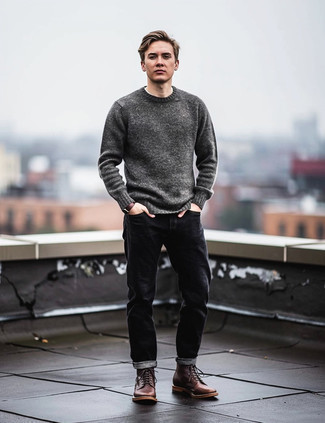 С чем носить темно-коричневые ботинки мужчине