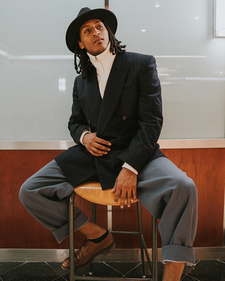 Какие пиджаки носить с темно-коричневыми брогами