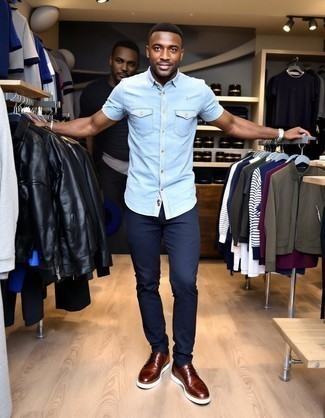 С чем носить темно-коричневые броги