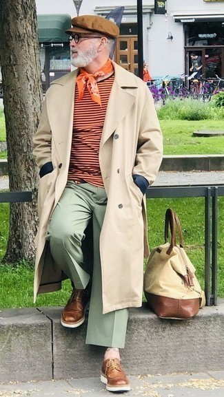 Какие плащи носить с темно-коричневыми брогами