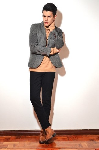 Какие водолазки носить с темно-коричневыми брогами