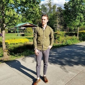 С чем носить темно-коричневые туфли дерби из плотной ткани