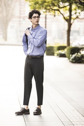 С чем носить темно-коричневые брюки чинос