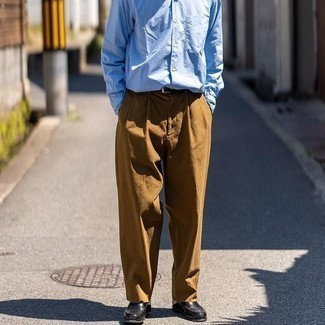 Какие лоферы носить с темно-коричневыми брюками чинос