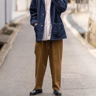 Какие лоферы носить с темно-коричневыми брюками чинос