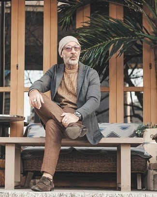 Какие монки носить с темно-коричневыми брюками чинос