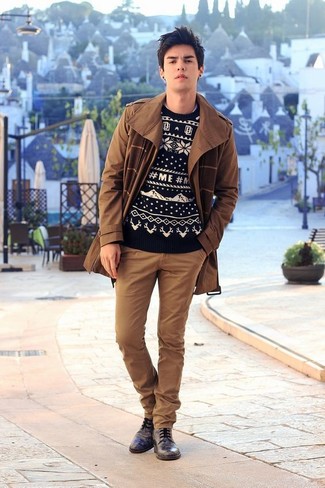 Какие плащи носить с темно-коричневыми брюками чинос