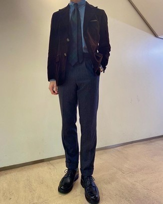 С чем носить темно-коричневый вельветовый пиджак мужчине