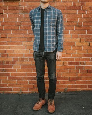 Какие джинсы носить с темно-коричневыми туфлями дерби