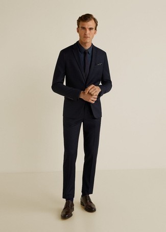 Какие костюмы носить с темно-коричневыми туфлями дерби