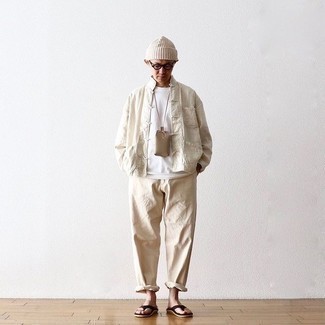 С чем носить темно-коричневые сланцы мужчине