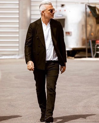 Какие ботинки челси носить с темно-коричневыми джинсами мужчине