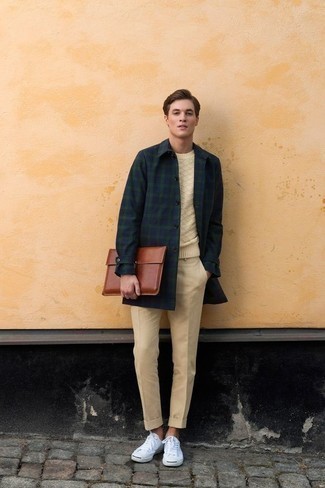 С чем носить темно-коричневую кожаную сумку мужчине